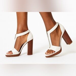 Franco Sarto White Sandals with Ankle Strap